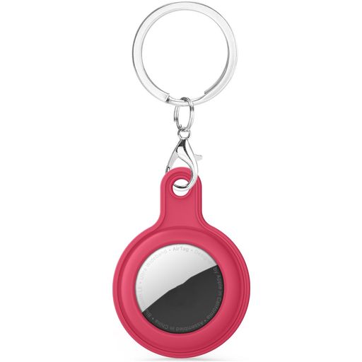 Mobigear Keychain Apple AirTag Hoesje Flexibel Siliconen Sleutelhanger - Donkerrood
