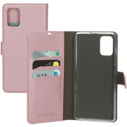 Mobiparts Saffiano Wallet Samsung Galaxy A71 Hoesje Bookcase Portemonnee - Roze