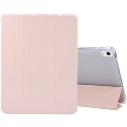 Mobigear Tri-Fold Gel iPad Air 5 (2022) Hoes TPU,Kunstleer Bookcase + Stylus Houder - Roze