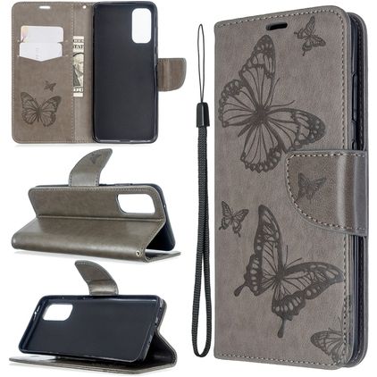Mobigear Butterfly Samsung Galaxy S20 Hoesje Bookcase Portemonnee - Grijs