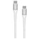 Mobiparts Woven Cable USB-C naar USB-C Kabel 1,5 m - Wit