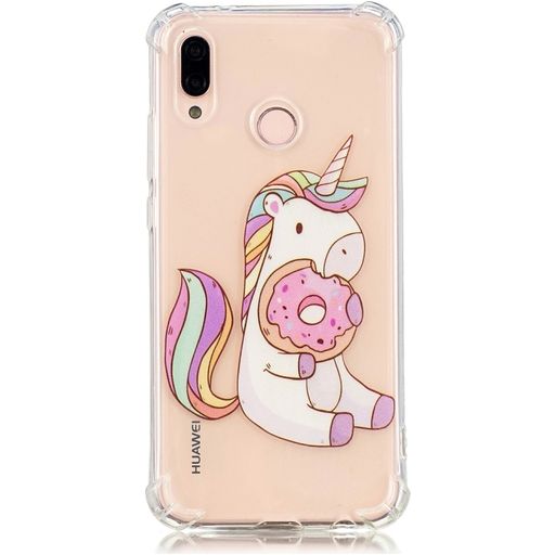 Mobigear Design Huawei P20 Lite (2018) Hoesje Flexibel TPU Backcover - Eenhoorn