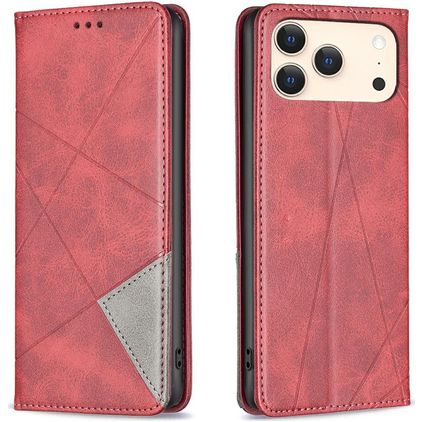 Mobigear Rhombus Slim iPhone 18 Pro Max Hoesje Bookcase - Rood