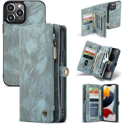 Caseme 008 iPhone 13 Pro Max Hoesje Uitneembare 2in1 Bookcase Portemonnee - Blauw