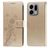 Mobigear Flowers OPPO Find X9 Hoesje Bookcase Portemonnee - Goud