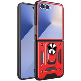 Mobigear Armor Ring Samsung Galaxy Z Flip 7 Hoesje Hardcase Backcover Shockproof met Ringhouder - Rood