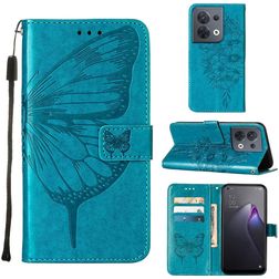 Mobigear Butterfly OPPO Reno 8 5G Hoesje Bookcase Portemonnee - Blauw