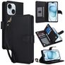 Mobigear Wallet iPhone 15 Hoesje Bookcase Portemonnee - Zwart
