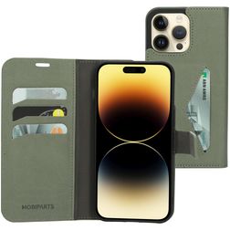 Mobiparts Classic Wallet iPhone 14 Pro Max Hoesje Bookcase Portemonnee - Stone Green