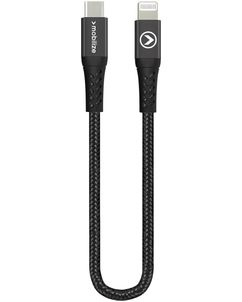 Mobilize Strong Nylon USB-C naar Apple Lightning Kabel 0,2 m - Zwart