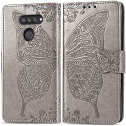 Mobigear Butterfly LG K50s Hoesje Bookcase Portemonnee - Grijs
