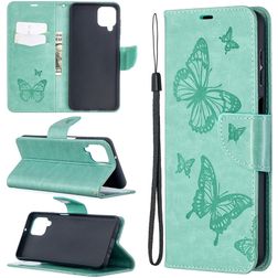 Mobigear Butterfly Samsung Galaxy A12 Hoesje Bookcase Portemonnee - Turquoise