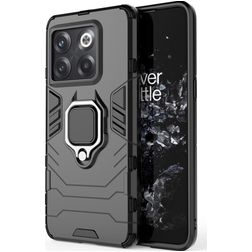 Mobigear Armor Ring OnePlus 10T Hoesje Hardcase Backcover Shockproof met Ringhouder - Zwart