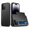 Mobigear Card iPhone 15 Pro Hoesje Hardcase Backcover Shockproof met Pasjeshouder - Zwart