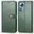 Mobigear Snap Button Xiaomi 12 Pro Hoesje Bookcase Portemonnee - Groen
