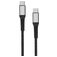 Mobiparts Woven Cable USB-C naar USB-C Kabel 1,5 m - Zwart