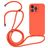 Mobigear Lanyard iPhone 14 Pro Max Siliconen Hoesje met koord - Oranje