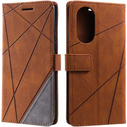 Mobigear Rhombus OPPO Reno 8T 4G Hoesje Bookcase Portemonnee - Bruin