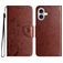 Mobigear Flowers iPhone 16 Hoesje Bookcase Portemonnee - Bruin