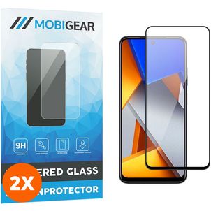 Mobigear Premium POCO M4 Pro 4G Glazen Screenprotector - Case Friendly - Zwart (2-Pack)
