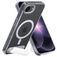 Mobiparts Hardcover Doorzichtig iPhone 16e MagSafe Hoesje Hardcase Backcover met Standaard - Transparant