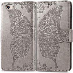 Mobigear Butterfly iPhone 16e Hoesje Bookcase Portemonnee - Grijs