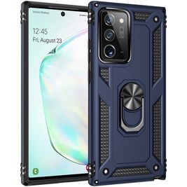 Mobigear Armor Ring Samsung Galaxy Note 20 Ultra Hoesje Hardcase Backcover Shockproof met Ringhouder - Blauw