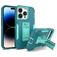 Mobigear Heavy Armor Stand iPhone 14 Pro Hoesje Hardcase Backcover Shockproof met Standaard - Groen