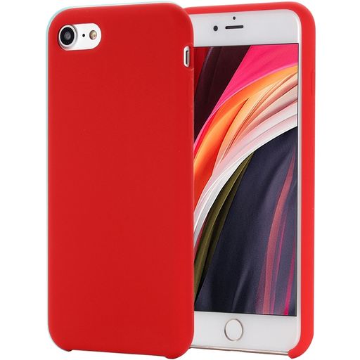 Mobigear Rubber Touch iPhone SE (2022) Siliconen Hoesje Backcover - Rood