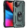Mobigear Armor Ring iPhone 13 Hoesje Hardcase Backcover Shockproof met Ringhouder - Groen
