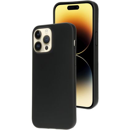 Mobiparts Classic iPhone 14 Pro Max Hoesje Flexibel TPU Backcover - Matt Black