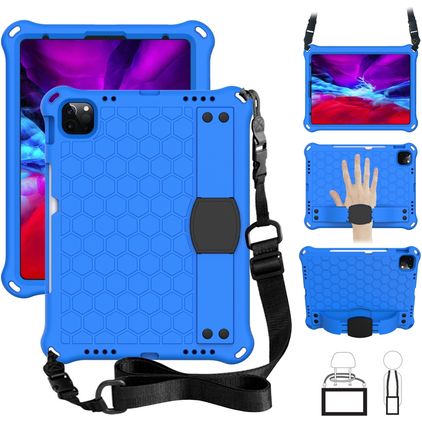 Mobigear HexStrap iPad Pro 11 Inch (2024) Hoes EVA Schuim Backcover + Schouderband - Blauw