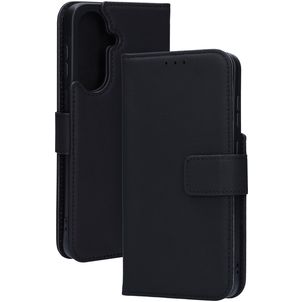 Mobiparts Wallet Samsung Galaxy A37 Hoesje Echt Leer Bookcase Portemonnee - Zwart
