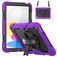 Mobigear SureGrip Xtreme iPad 11 (2025) Hoes Hard Kunststof,Siliconen Backcover + Schouderband + Standaard - Paars