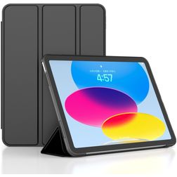 Mobigear Tri-Fold Gel iPad 11 (2025) Hoes TPU,Kunstleer Bookcase - Zwart