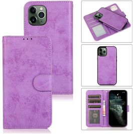 Mobigear Wallet iPhone 12 Mini Hoesje Uitneembare 2in1 Bookcase Portemonnee - Paars