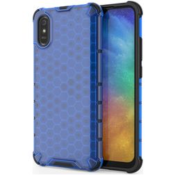 Mobigear Honeycomb Xiaomi Redmi 9A Hoesje Hardcase Backcover Shockproof - Blauw