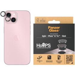 PanzerGlass Hoops iPhone 15 Glazen Camera Lens Protector - Case Friendly - Zwart