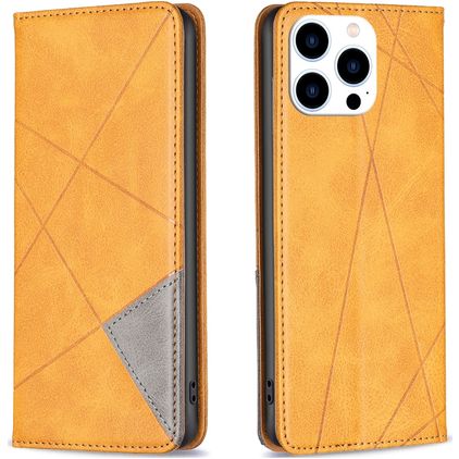 Mobigear Rhombus Slim iPhone 16 Pro Max Hoesje Bookcase - Cognac