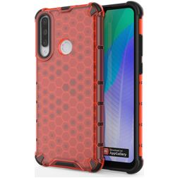 Mobigear Honeycomb Huawei Y6p Hoesje Hardcase Backcover Shockproof - Rood