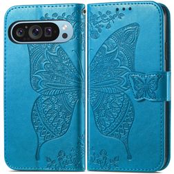 Mobigear Butterfly Google Pixel 9 Hoesje Bookcase Portemonnee - Blauw