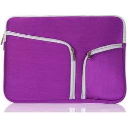 Mobigear Double Zipper Neopreen Laptop Sleeve 15 - 16 inch Laptop hoes - Paars