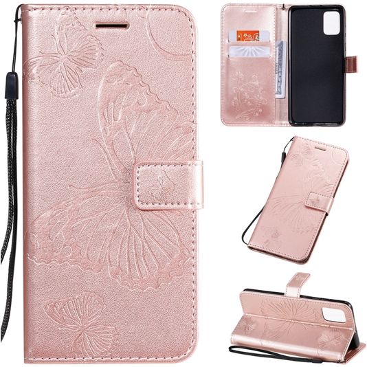 Mobigear Pressed Butterfly Bookcase Case Rose Gold Samsung Galaxy A51