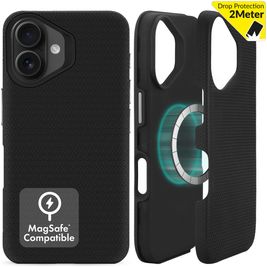 My Style Magsafe Tough iPhone 16 MagSafe Hoesje Hardcase Backcover Shockproof - Zwart