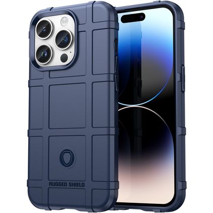 Mobigear Rugged Shield iPhone 15 Pro Hoesje Flexibel TPU Backcover Shockproof - Blauw