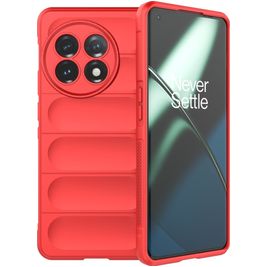 Mobigear Bumpy OnePlus 11 Hoesje Flexibel TPU Backcover - Rood
