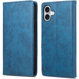 Mobigear Wallet iPhone 16 Plus Hoesje Bookcase Portemonnee - Blauw