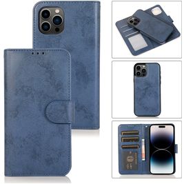 Mobigear Wallet iPhone 15 Pro Max Hoesje Uitneembare 2in1 Bookcase Portemonnee - Donkerblauw