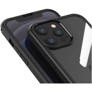 Valenta Full Cover iPhone 13 Pro Hoesje Gehard Glas Backcover Shockproof - Zwart