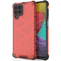Mobigear Honeycomb Samsung Galaxy M53 Hoesje Hardcase Backcover Shockproof - Rood